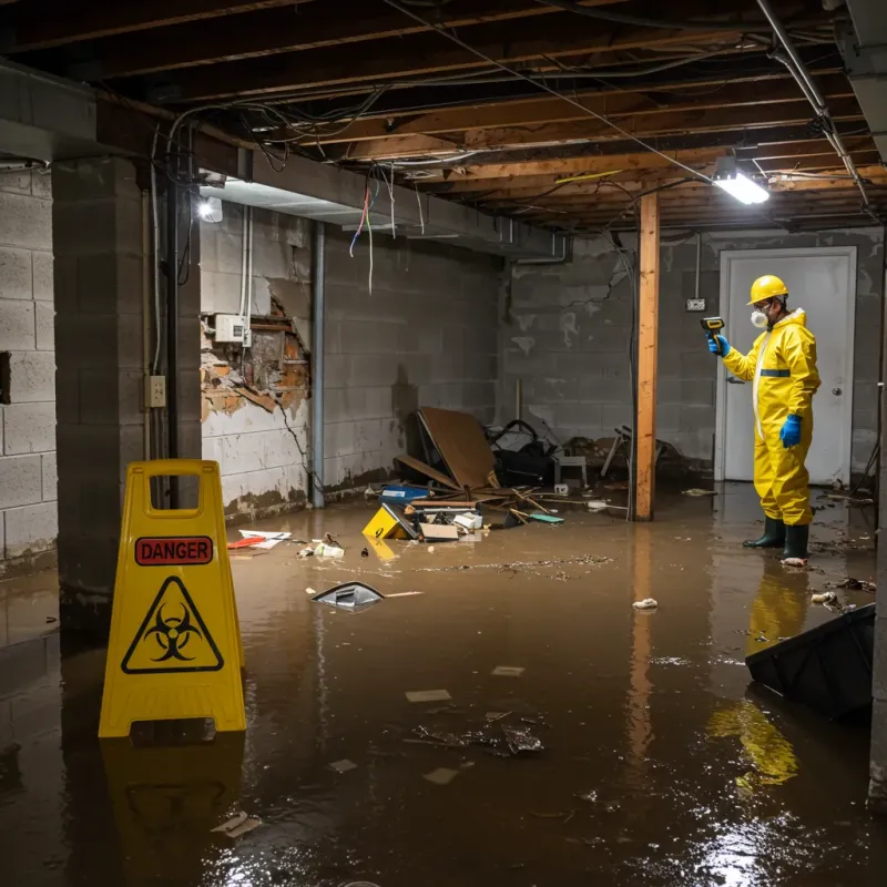 Flooded Basement Electrical Hazard in Amityville, NY Property